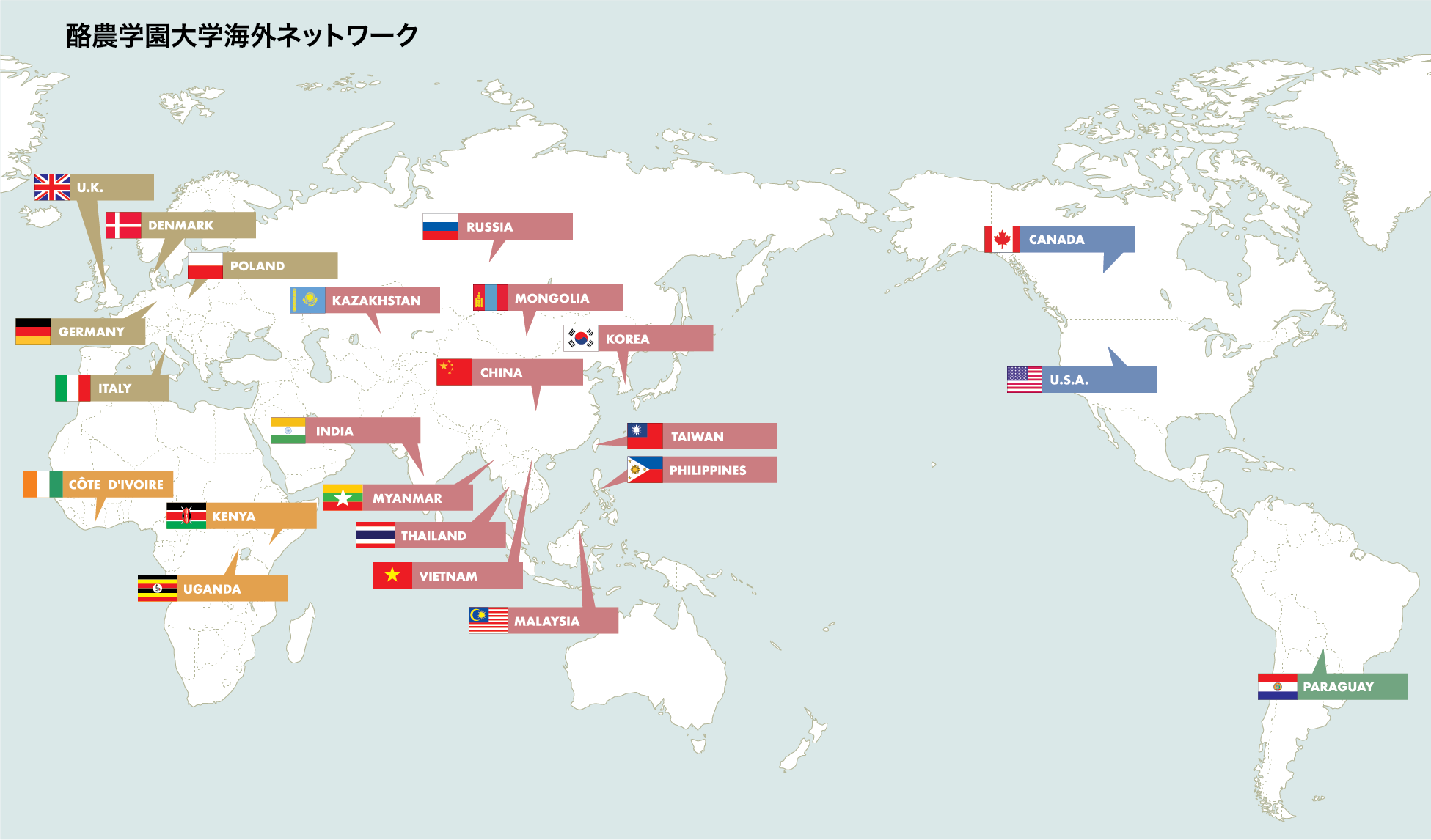 海外の学術交流協定機関